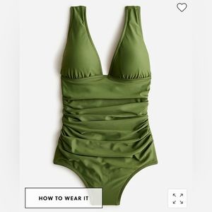 J.Crew ruched v neck one piece